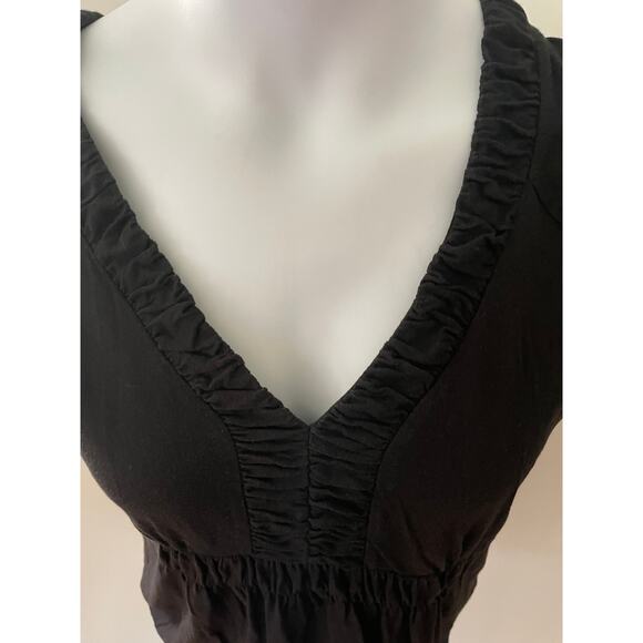 CALVIN KLEIN, SIZE L, BLACK PEPLUM TOP, V NECK, CAP SLEEVE - Picture 3 of 4